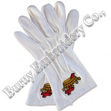 Masonic Regalia Hands Embroidery Gloves